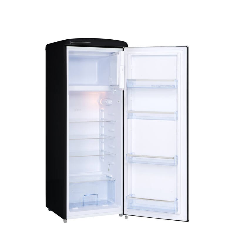 Retro Vintage Černá skříňová lednice 218L RF218RNA++ - FrigeluX