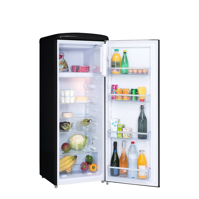 Retro Vintage Černá skříňová lednice 218L RF218RNA++ - FrigeluX