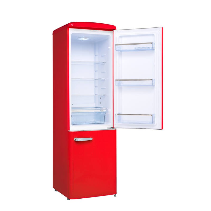 Retro Vintage Červená kombinovaná lednice 244L CB255RRA++ - FrigeluX